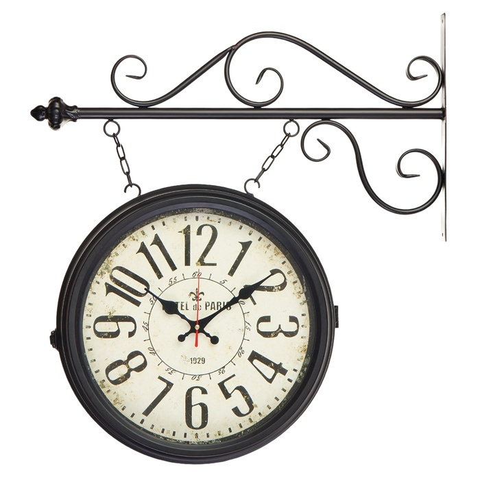 Часы настенные двусторонние, на подвесе Часы настенные двусторонние, на подвесе "Вокзальные", 55 х 50 см