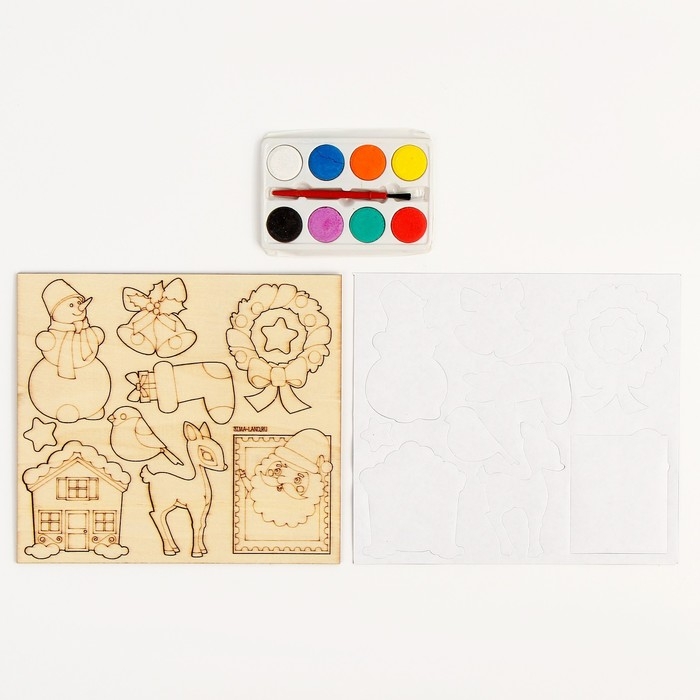 Новогодняя роспись по дереву. Магнитный набор «Новый год» Новогодняя роспись по дереву. Магнитный набор «Новый год»