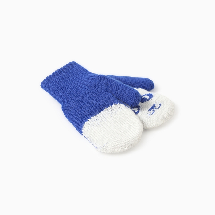 Варежки двойные детские  Варежки двойные детские "Мишка", цвет голубой, р-р 14