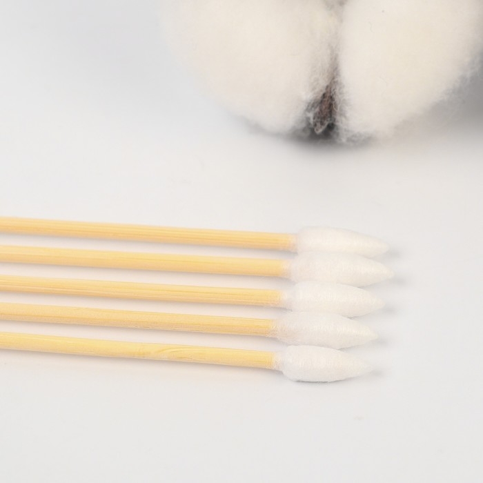 Ватные палочки, пакет 200 шт., наконечник - острый, хлопок/бамбук(стик) Ватные палочки, пакет 200 шт., наконечник - острый, хлопок/бамбук(стик)