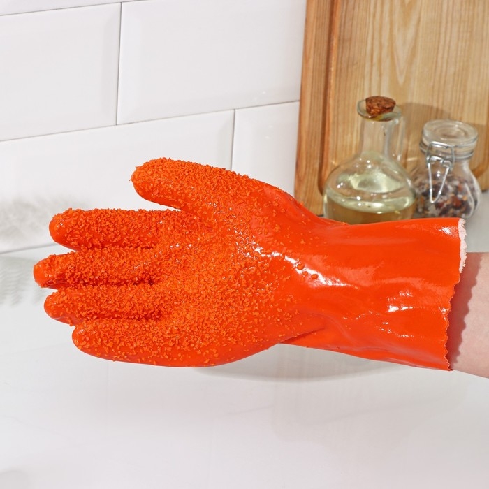 Перчатки резиновые для чистки овощей, рыбы, размер ONE SIZE Перчатки резиновые для чистки овощей, рыбы, размер ONE SIZE