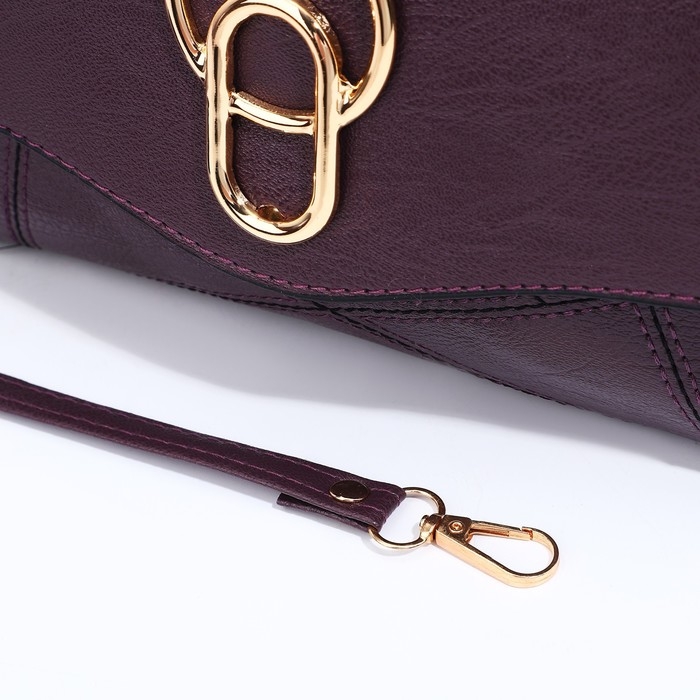 Сумка-клатч на магните, длинный ремень, цвет фиолетовый Сумка-клатч на магните, длинный ремень, цвет фиолетовый