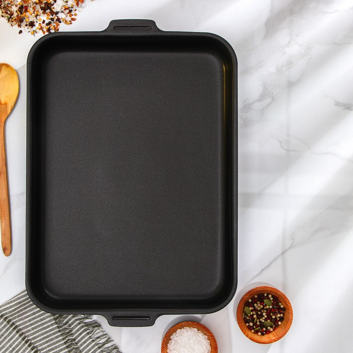 Набор противней «Лазоньера», 3 предмета: 19×25 см, 23×30 см, 27×35 см, h=7 см, антипригарное покрытие, цвет синий Набор противней «Лазоньера», 3 предмета: 19×25 см, 23×30 см, 27×35 см, h=7 см, антипригарное покрытие, цвет синий