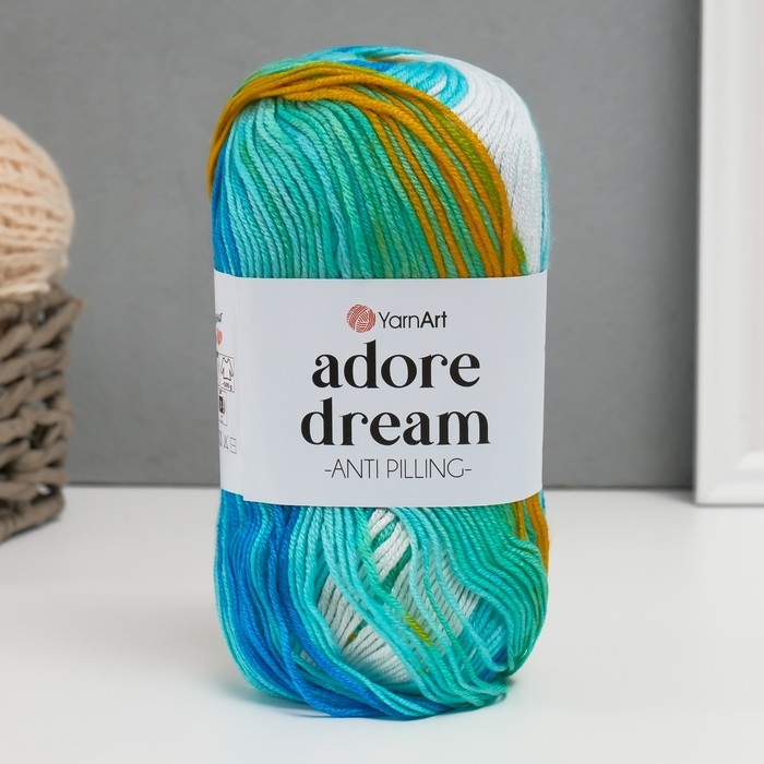 Пряжа Пряжа "Adore Dream" 100% акрил антипиллинг 280м/100г (1059 синий-бирюза)