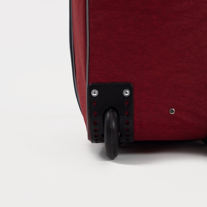 Сумка дорожная на колёсах, отдел на молнии, с увеличением, наружный карман, цвет бордовый Сумка дорожная на колёсах, отдел на молнии, с увеличением, наружный карман, цвет бордовый