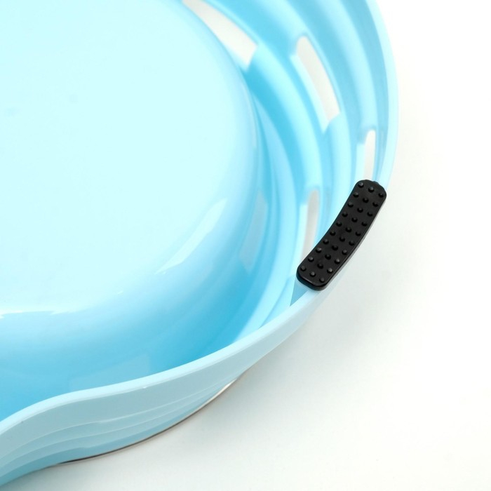 Миска металлическая двойная на пластиковом основании 2 х 160 мл, 25 х 14 х 5 см, голубая Миска металлическая двойная на пластиковом основании 2 х 160 мл, 25 х 14 х 5 см, голубая