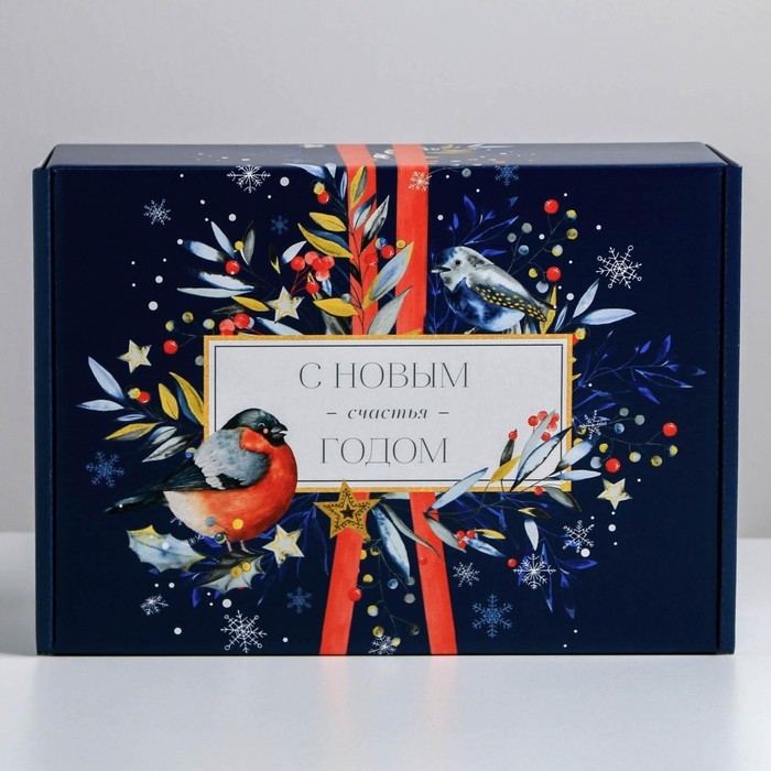 Коробка подарочная новогодняя складная «Теплоты», 30,7 х 22 х 9,5 см, Новый год Коробка подарочная новогодняя складная «Теплоты», 30,7 х 22 х 9,5 см, Новый год