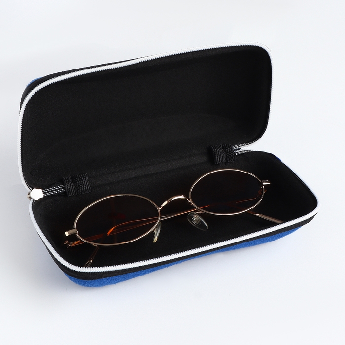 Футляр для очков на молнии, длина 17 см, цвет синий Футляр для очков на молнии, длина 17 см, цвет синий