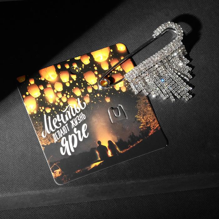 Булавка «Торжество» каскад, 7см, цвет белый в серебре Булавка «Торжество» каскад, 7см, цвет белый в серебре