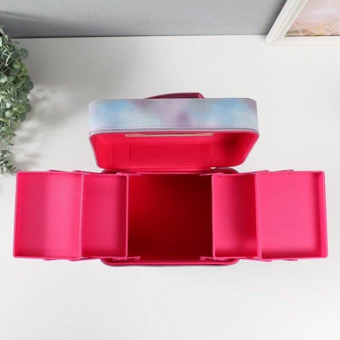 Шкатулка кожзам с зеркалом Шкатулка кожзам с зеркалом "Этажи. Сиреневый туман" 27х18х24 см