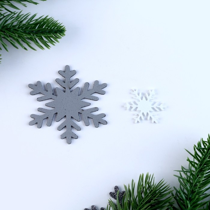 Декор «Снежинки» набор 12 шт., серебро Декор «Снежинки» набор 12 шт., серебро