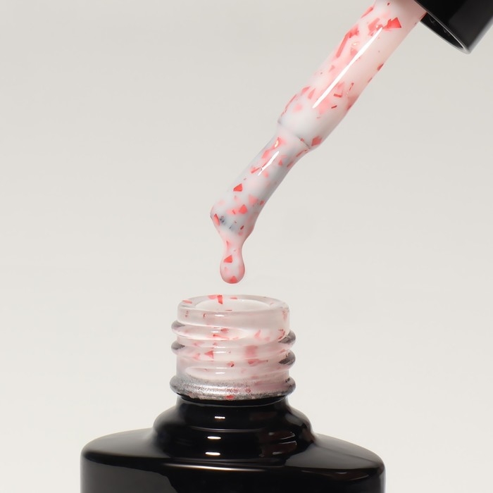 Гель лак для ногтей, «MILK POTAL», 3-х фазный, 8мл, LED/UV, цвет белый/красный (12)