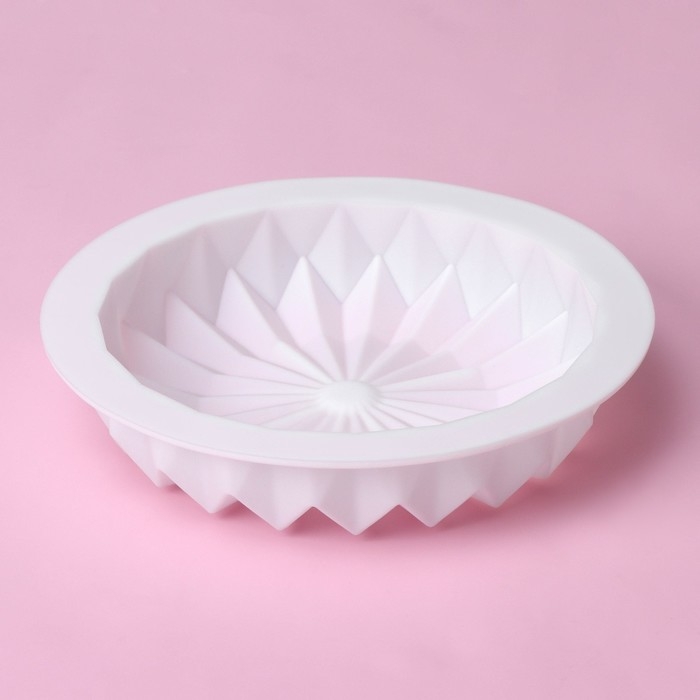 Форма для муссовых десертов и выпечки Доляна «Оригами», силикон, внутренний d=15,3 см, 18,5×18,5 см, цвет белый Форма для муссовых десертов и выпечки Доляна «Оригами», силикон, внутренний d=15,3 см, 18,5×18,5 см, цвет белый