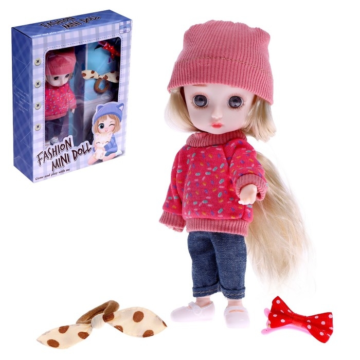 Кукла модная шарнирная «Алина» в костюме, с аксессуарами, МИКС Кукла модная шарнирная «Алина» в костюме, с аксессуарами, МИКС