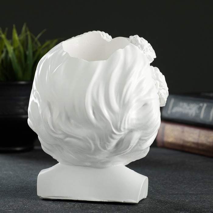 Кашпо - органайзер Кашпо - органайзер "Горгона Медуза" белая с золотом, 13х15х11см