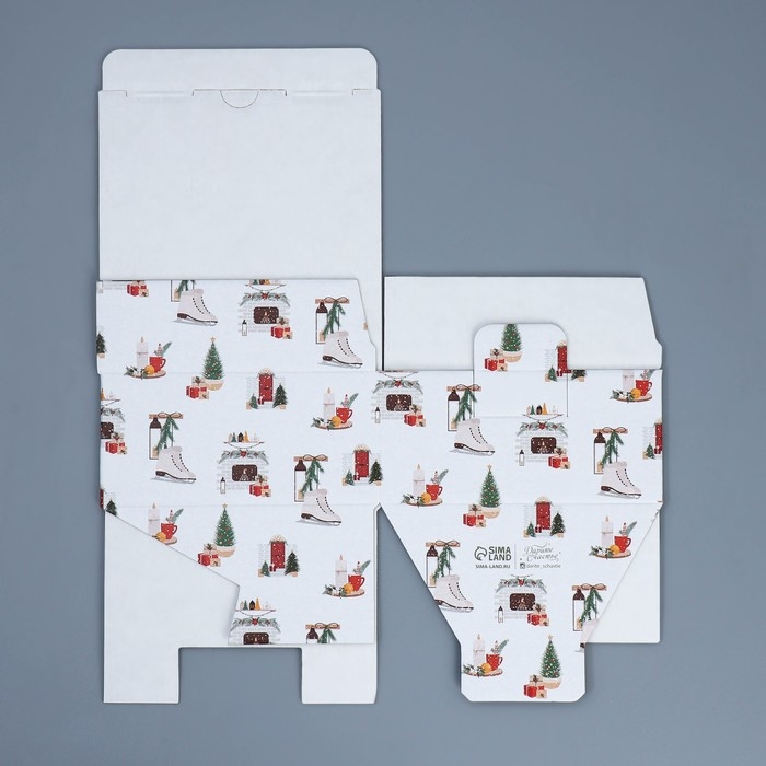 Коробка подарочная новогодняя складная «Хюгге», 15 х 15 х 7 см, Новый год Коробка подарочная новогодняя складная «Хюгге», 15 х 15 х 7 см, Новый год