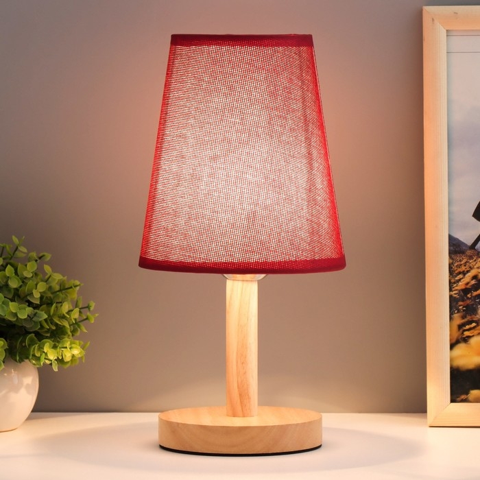 Настольная лампа Настольная лампа "Бордо" Е27 40Вт бордовый 14х14х30 см RISALUX