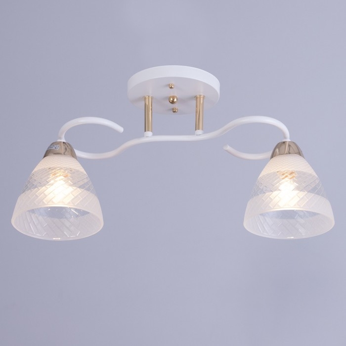 Люстра Люстра "Линда" 2х60Вт Е27 Белый, золото 47х16х23см