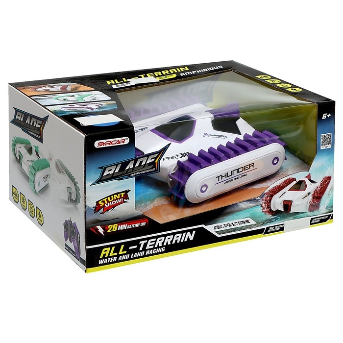 Машина-перевёртыш «Амфибия», с аккумулятором, цвет бело-сиреневый Машина-перевёртыш «Амфибия», с аккумулятором, цвет бело-сиреневый