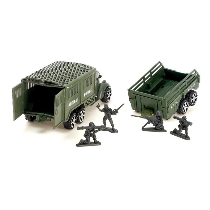 Машина инерционная &laquo;Армия&raquo;, с прицепом, МИКС