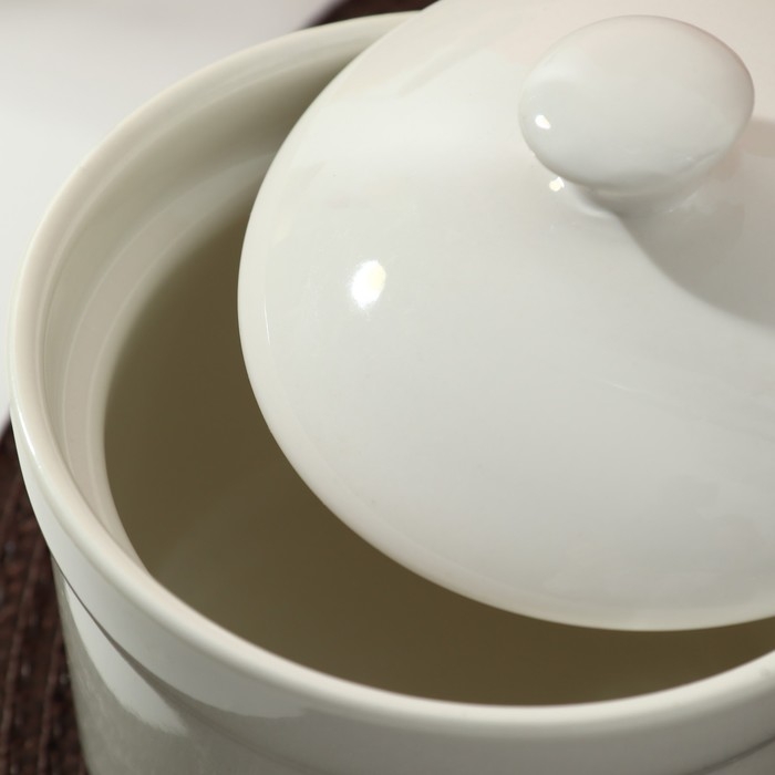 Сахарница керамическая «Сладость в радость», 250 мл, цвет белый Сахарница керамическая «Сладость в радость», 250 мл, цвет белый