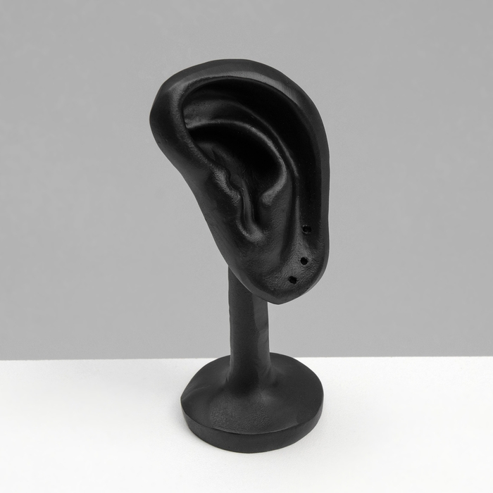 Подставка под серьги «Ухо» 4,2×3×11, 3 отверстия, цвет чёрный Подставка под серьги «Ухо» 4,2×3×11, 3 отверстия, цвет чёрный