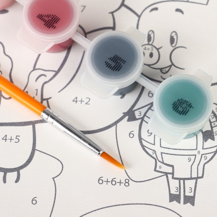 Картина по номерам для детей, 17х17 см, Винни-пух Картина по номерам для детей, 17х17 см, Винни-пух