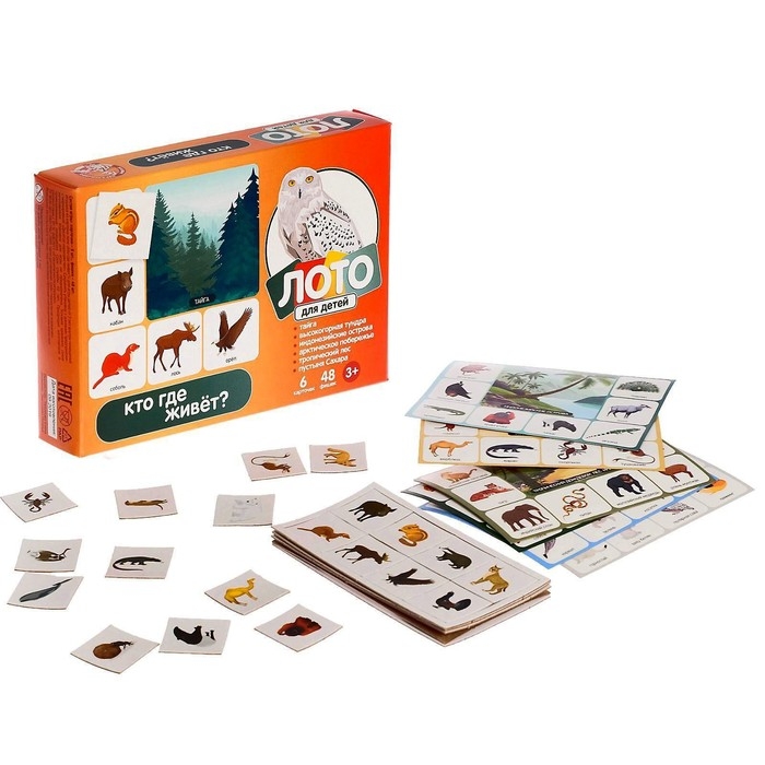 Лото детское» Кто где живёт?», МИКС Лото детское» Кто где живёт?», МИКС