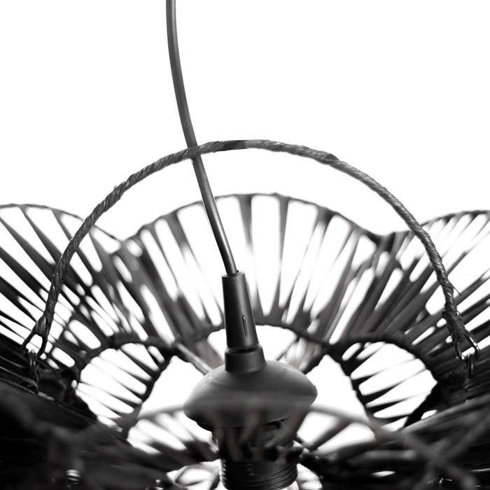 Светильник потолочный из ротанга Светильник потолочный из ротанга "Бесконечность" 1х120Вт, Е27, 40х40х25 см, чёрный