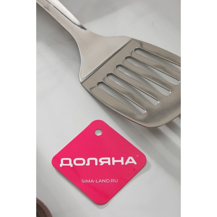 Лопатка из нержавеющей стали перфорированная Доляна Everyday, длина 39 см, толщина 3 мм, цвет серебряный Лопатка из нержавеющей стали перфорированная Доляна Everyday, длина 39 см, толщина 3 мм, цвет серебряный