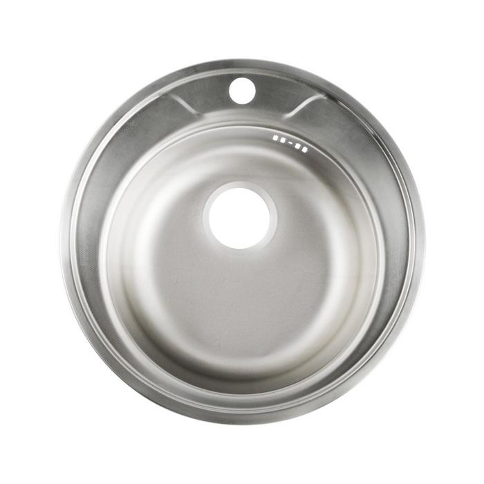 Мойка кухонная  Мойка кухонная "Владикс", врезная, с сифоном, d=49 см, нержавеющая сталь 0.6 мм, декор