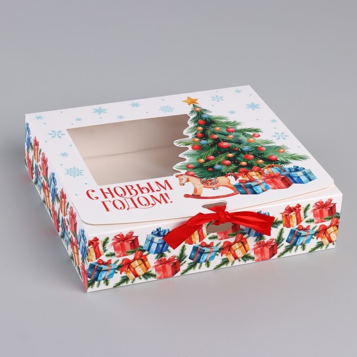 Коробка новогодняя складная «Детская» 20 х18 х 5 см, Новый год Коробка новогодняя складная «Детская» 20 х18 х 5 см, Новый год