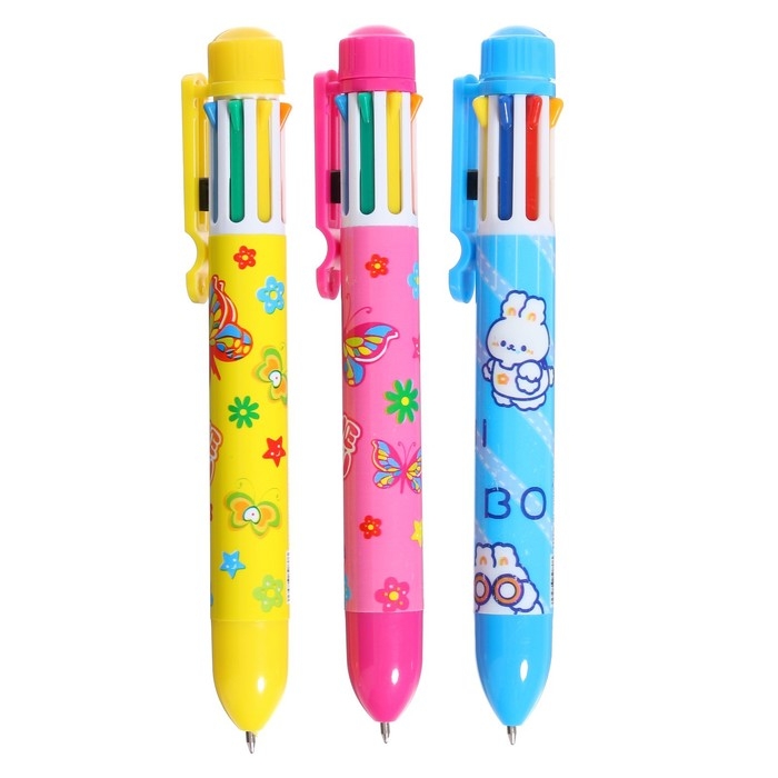 Ручка шариковая Calligrata, автоматическая, 8-ми цветная, МИКС Ручка шариковая Calligrata, автоматическая, 8-ми цветная, МИКС