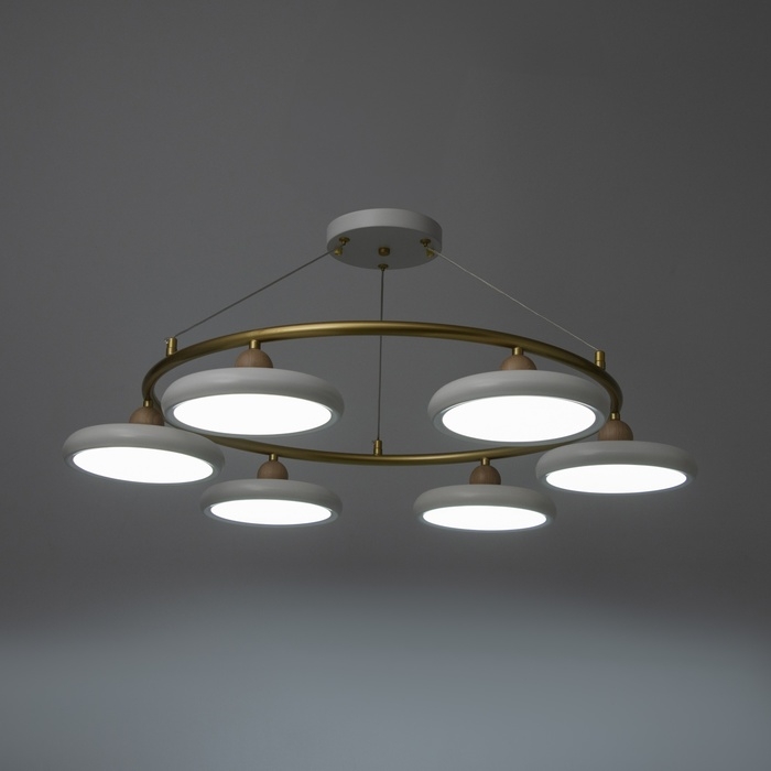 Люстра Люстра "Моника" 6хLED 144Вт 3000-6000К бело-золотой 78х78х100 см