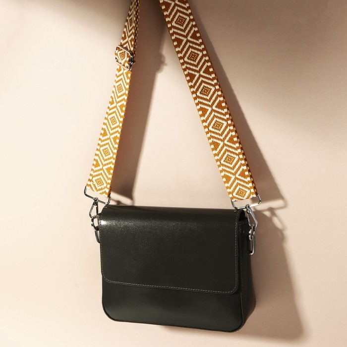 Ручка для сумки «Орнамент», стропа, 135 ± 3 × 3,8 см, цвет горчичный Ручка для сумки «Орнамент», стропа, 135 ± 3 × 3,8 см, цвет горчичный