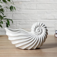 Ваза керамика настольная "Ракушка" наутилус, 9,5х25х15 см, микс