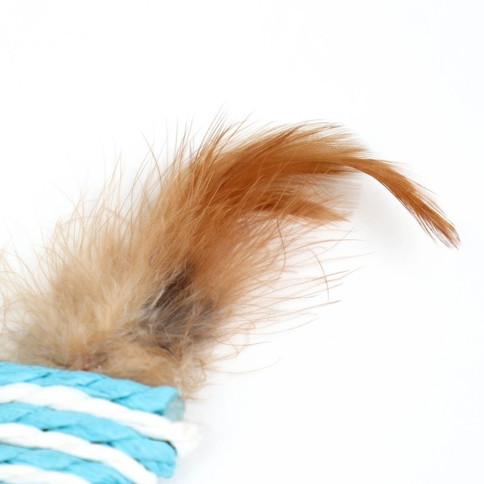 Игрушка-когтеточка  Игрушка-когтеточка "Рыбка-полосатик", 11 см, голубая