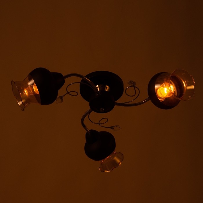 Люстра Люстра "Авиталь" 3хЕ27 40Вт чёрно-хромовый 53х53х23 см BayerLux