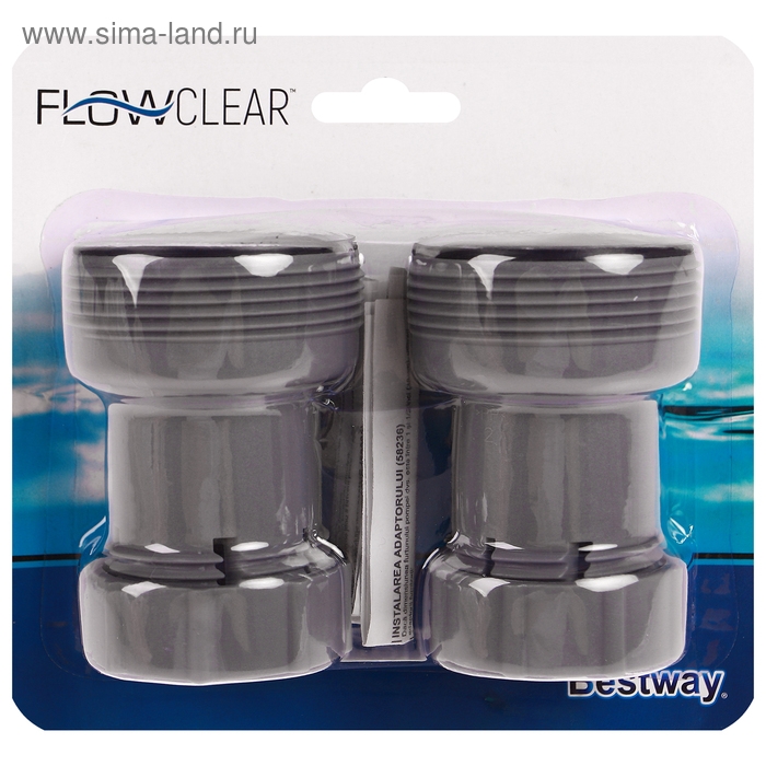 Переходник для шлангов, двусторонний, 2 шт., d=32/38 мм, 58236 Bestway Переходник для шлангов, двусторонний, 2 шт., d=32/38 мм, 58236 Bestway