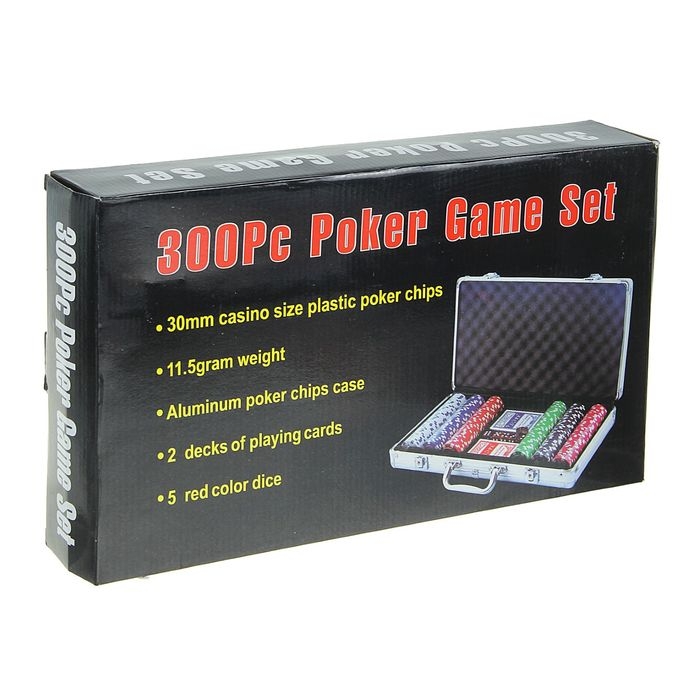 Покер в металлическом кейсе (2 колоды, фишки 300 шт с/номиналом, 5 кубиков), 21 х 39.5 см Покер в металлическом кейсе (2 колоды, фишки 300 шт с/номиналом, 5 кубиков), 21 х 39.5 см