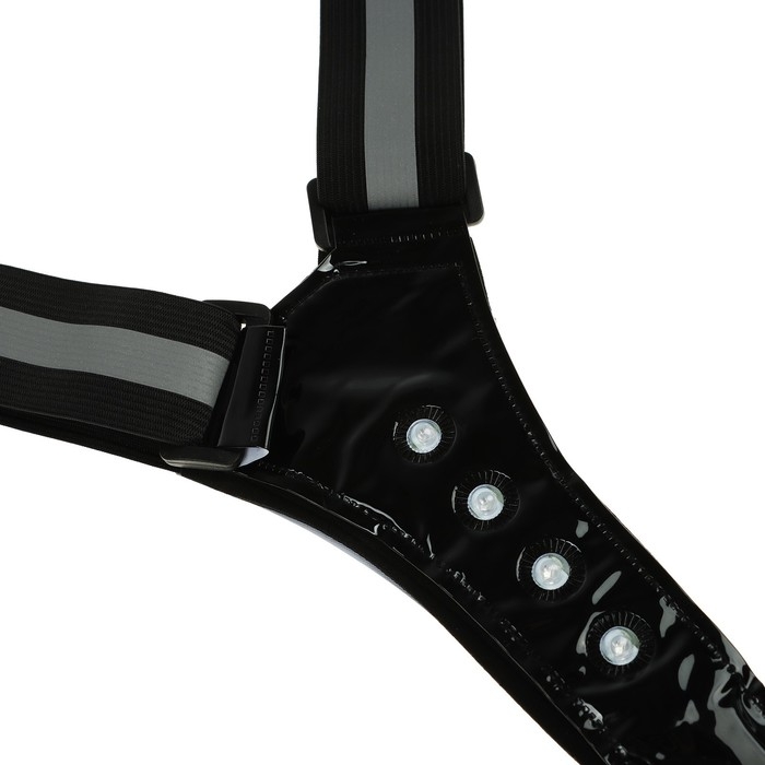 Жилет сигнальный, светоотражающий с регулируемым размером, черный, LED сигнал, 4 режима Жилет сигнальный, светоотражающий с регулируемым размером, черный, LED сигнал, 4 режима