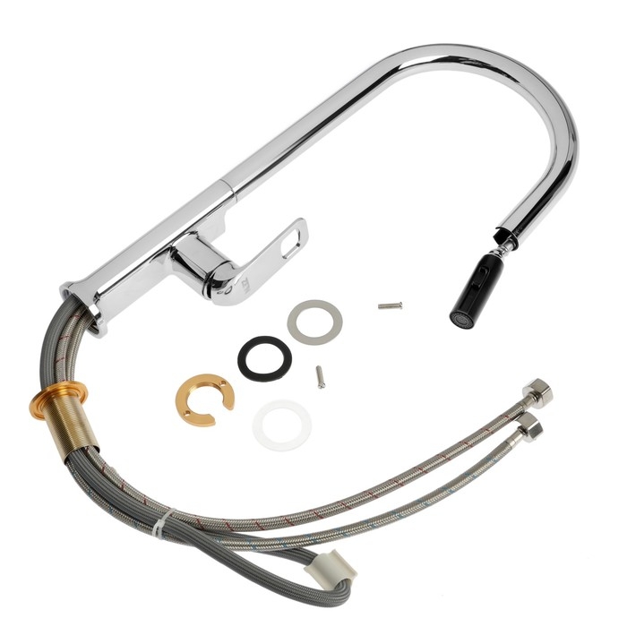 Смеситель для кухни ZEIN Z3784, однорычажный, вытяжной излив, аэратор 2 режима, хром Смеситель для кухни ZEIN Z3784, однорычажный, вытяжной излив, аэратор 2 режима, хром