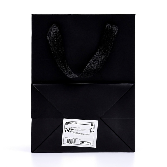 Пакет подарочный, с окном, 20 х 15 х 10 см, черный Пакет подарочный, с окном, 20 х 15 х 10 см, черный