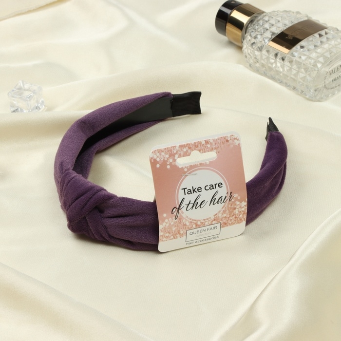 Ободок для волос Ободок для волос "Кимбрели" бархат, 3 см, серый фиолет