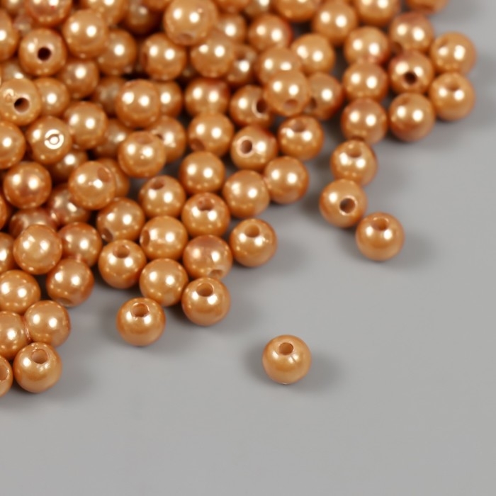 Набор бусин Набор бусин "Жемчуг" d 6 мм, 250 гр, тёмно-бежевый