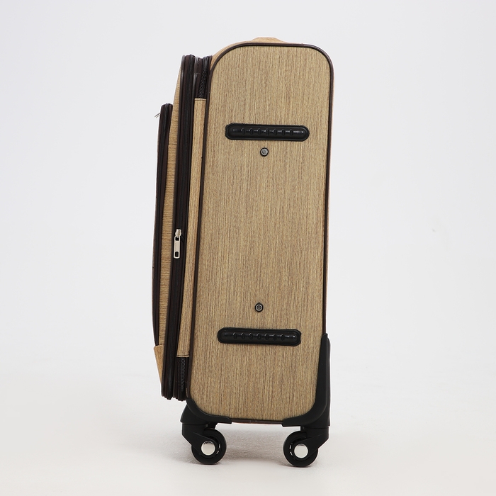 Чемодан средний 52 л (M), отдел на молнии, с расширением, кодовый замок, цвет бежевый Чемодан средний 52 л (M), отдел на молнии, с расширением, кодовый замок, цвет бежевый