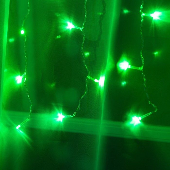Гирлянда «Занавес» 1.5 × 1 м, IP20, прозрачная нить, 180 LED, свечение зелёное, 8 режимов, 220 В Гирлянда «Занавес» 1.5 × 1 м, IP20, прозрачная нить, 180 LED, свечение зелёное, 8 режимов, 220 В