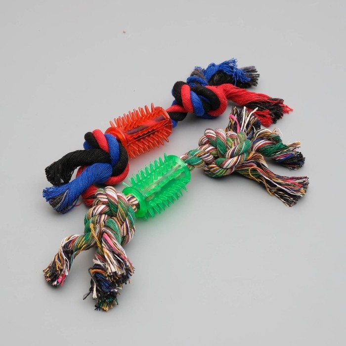 Игрушка тренировочная канатная Игрушка тренировочная канатная "Зубочистка", 65 г, микс цветов