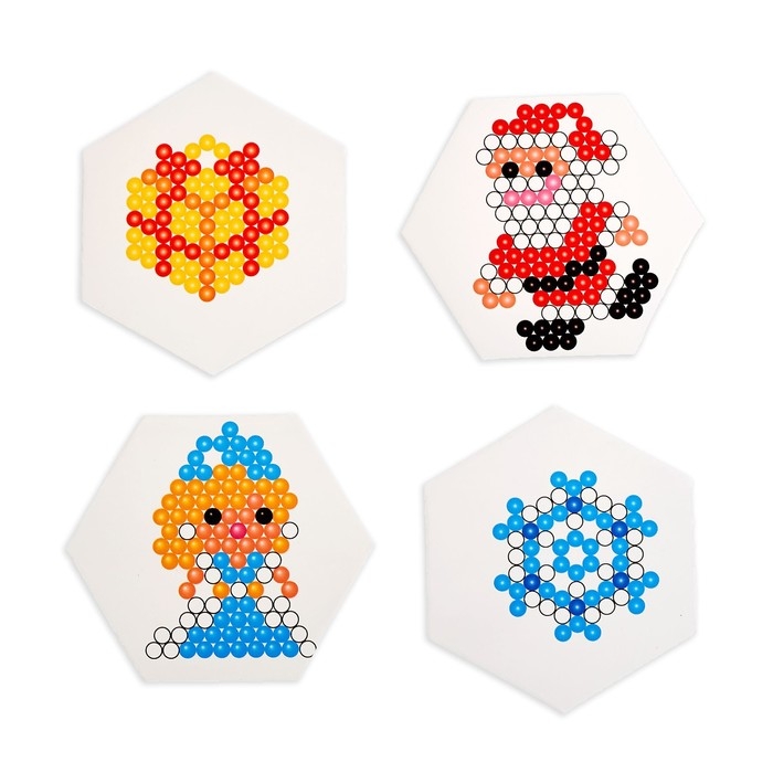 Аквамозаика «Дед Мороз и Снегурочка», украшение на ёлку, 4 фигурки Аквамозаика «Дед Мороз и Снегурочка», украшение на ёлку, 4 фигурки