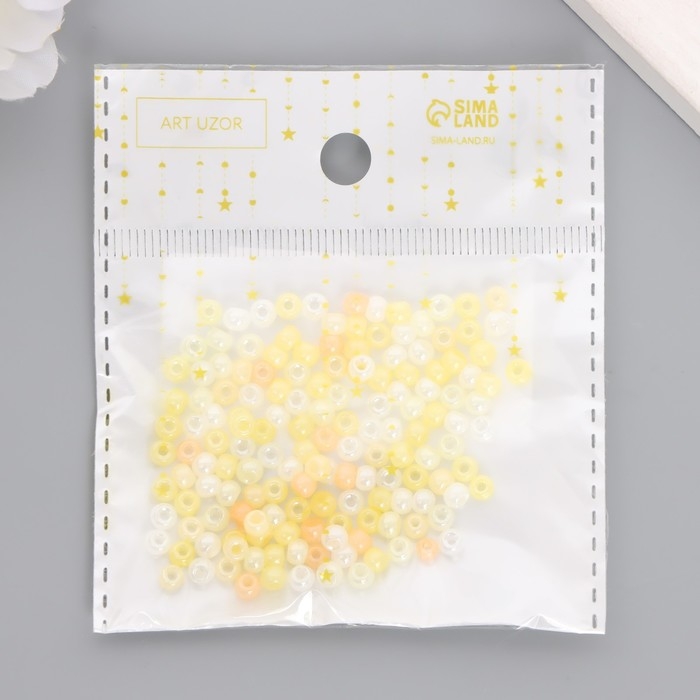 Бисер стекло 6/0  Бисер стекло 6/0 "Жёлтый меланж" 10 гр